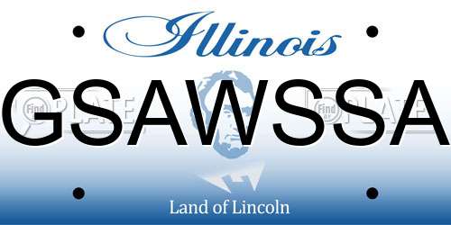 GSAWSSA Illinois License Plate