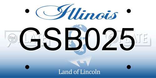 GSB025 Illinois License Plate