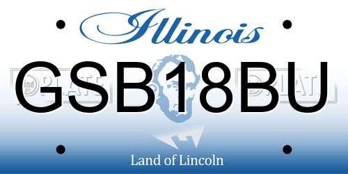 GSB18BU Illinois License Plate