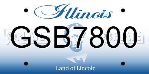 GSB7800 Illinois License Plate