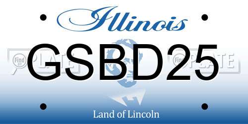 GSBD25 Illinois License Plate