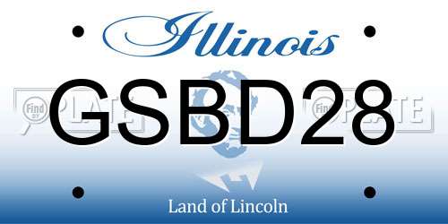 GSBD28 Illinois License Plate