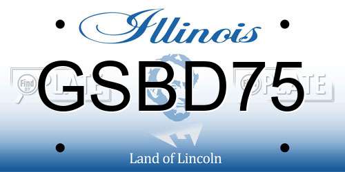 GSBD75 Illinois License Plate