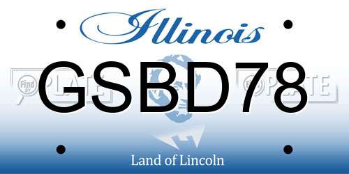 GSBD78 Illinois License Plate