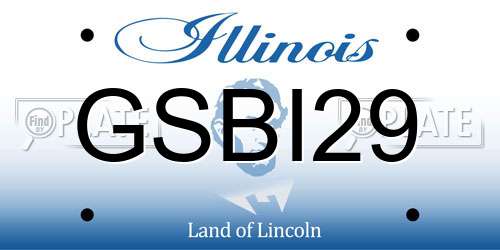 GSBI29 Illinois License Plate