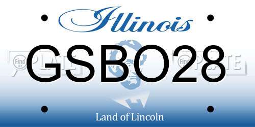 GSBO28 Illinois License Plate