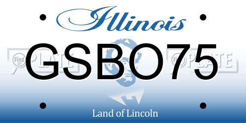 GSBO75 Illinois License Plate