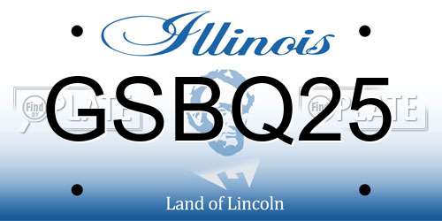 GSBQ25 Illinois License Plate