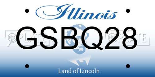 GSBQ28 Illinois License Plate