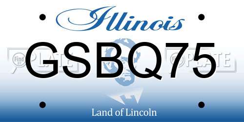 GSBQ75 Illinois License Plate