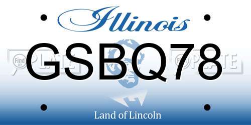 GSBQ78 Illinois License Plate