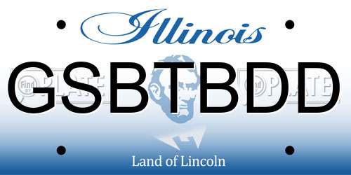 GSBTBDD Illinois License Plate