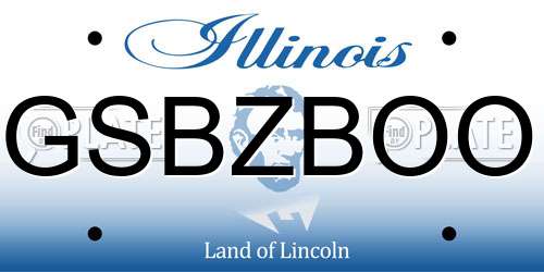 GSBZBOO Illinois License Plate