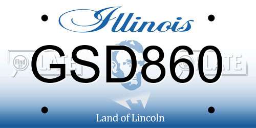 GSD860 Illinois License Plate