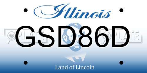 GSD86D Illinois License Plate