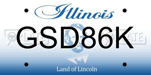 GSD86K Illinois License Plate