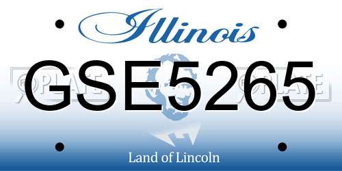 GSE5265 Illinois License Plate