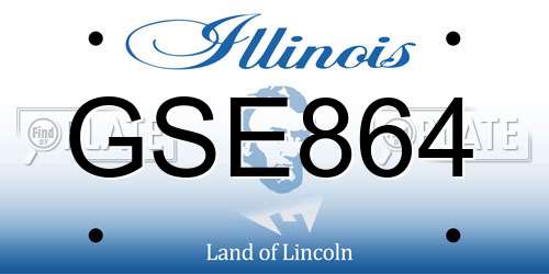 GSE864 Illinois License Plate