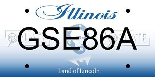 GSE86A Illinois License Plate