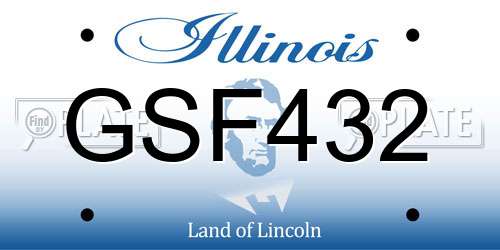 GSF432 Illinois License Plate