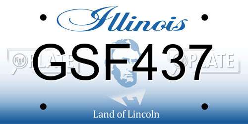 GSF437 Illinois License Plate