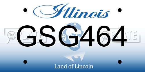 GSG464 Illinois License Plate