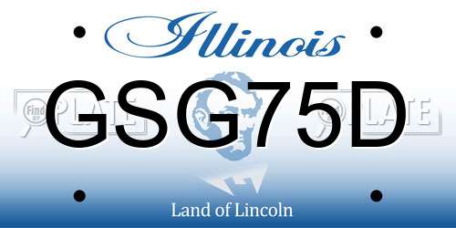 GSG75D Illinois License Plate