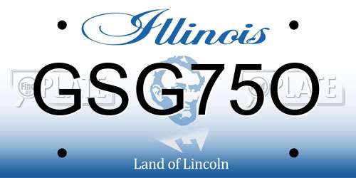 GSG75O Illinois License Plate