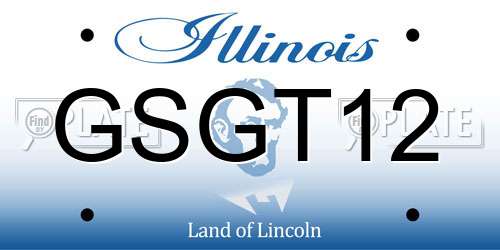 GSGT12 Illinois License Plate