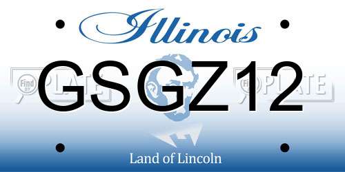GSGZ12 Illinois License Plate