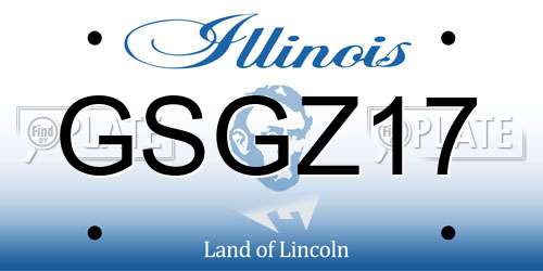 GSGZ17 Illinois License Plate