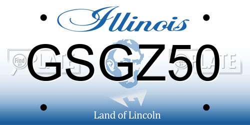 GSGZ50 Illinois License Plate