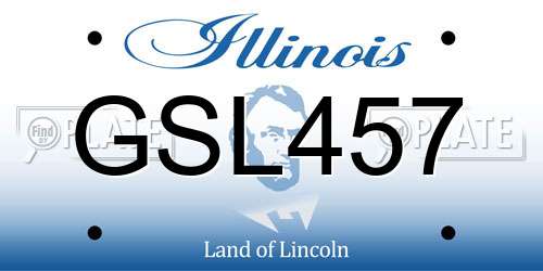 GSL457 Illinois License Plate