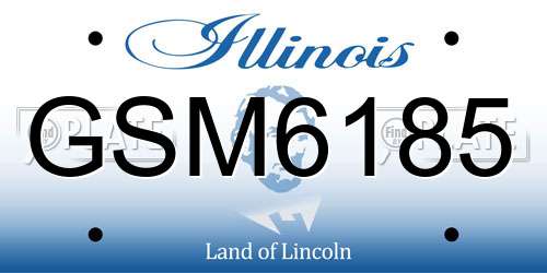 GSM6185 Illinois License Plate
