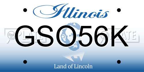 GSO56K Illinois License Plate