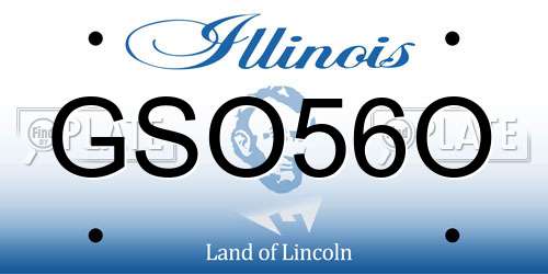 GSO56O Illinois License Plate