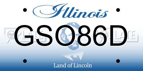 GSO86D Illinois License Plate
