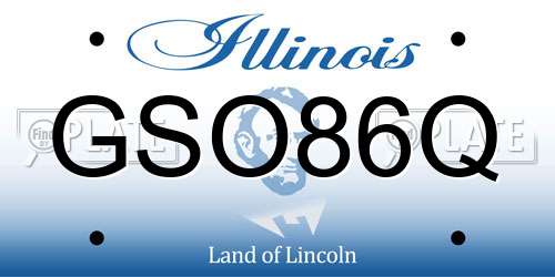 GSO86Q Illinois License Plate