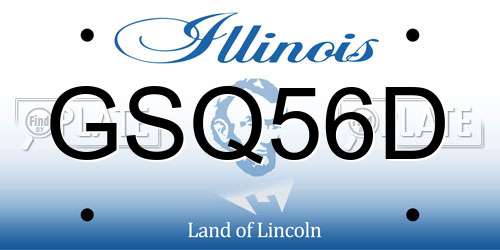 GSQ56D Illinois License Plate