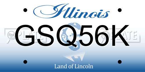 GSQ56K Illinois License Plate