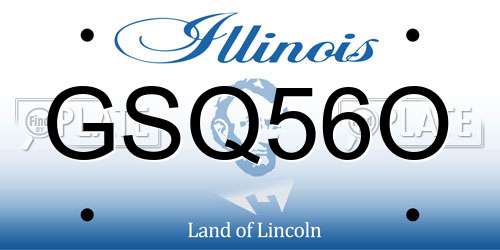 GSQ56O Illinois License Plate