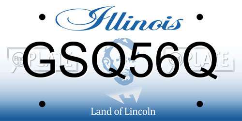 GSQ56Q Illinois License Plate