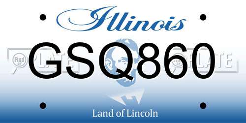 GSQ860 Illinois License Plate