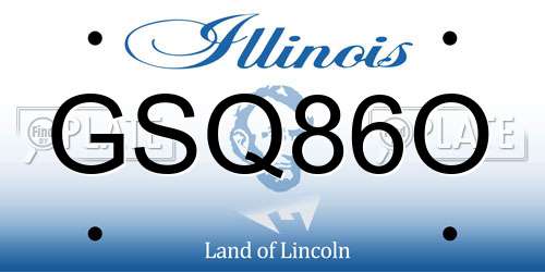 GSQ86O Illinois License Plate
