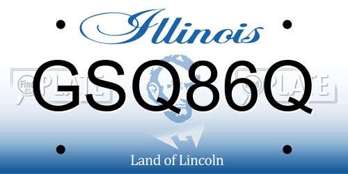 GSQ86Q Illinois License Plate