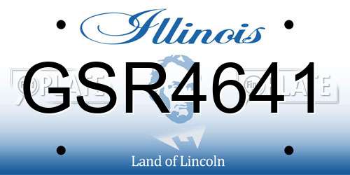 GSR4641 Illinois License Plate