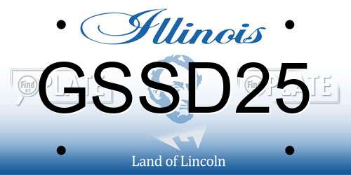 GSSD25 Illinois License Plate