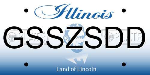 GSSZSDD Illinois License Plate