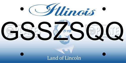 GSSZSQQ Illinois License Plate