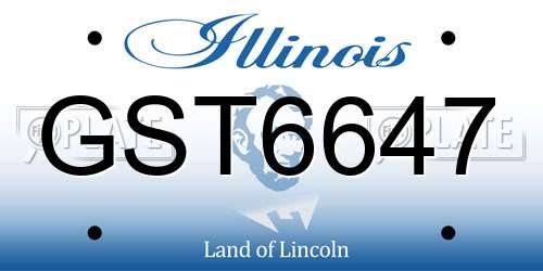 GST6647 Illinois License Plate